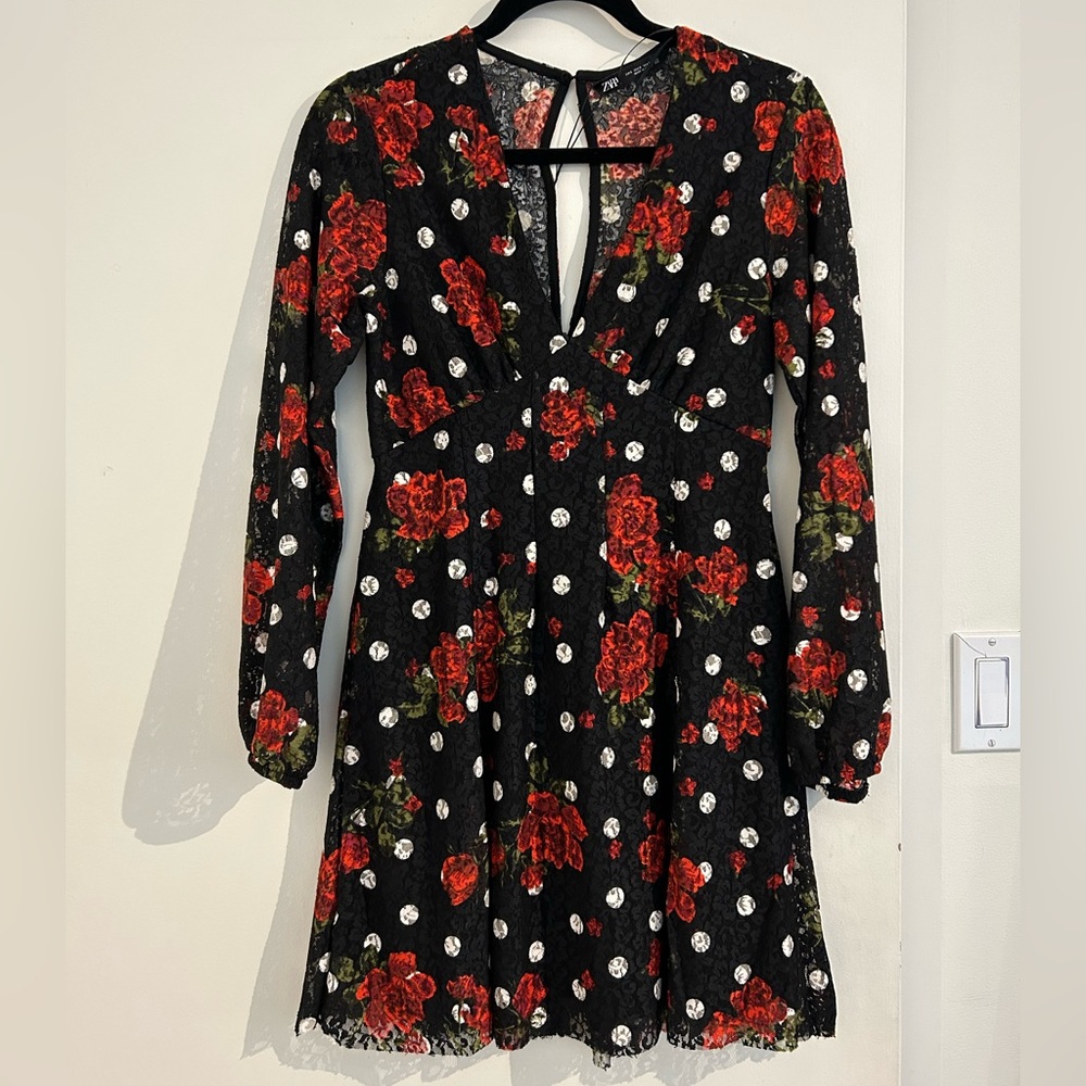 Zara polka dot mini dress size S